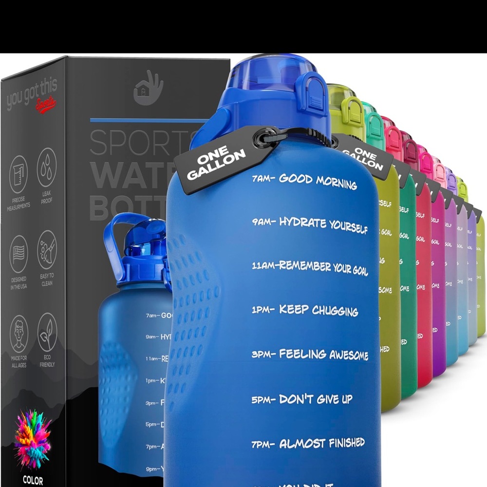 Sleek Blue Hydration Bottle with Modern Design